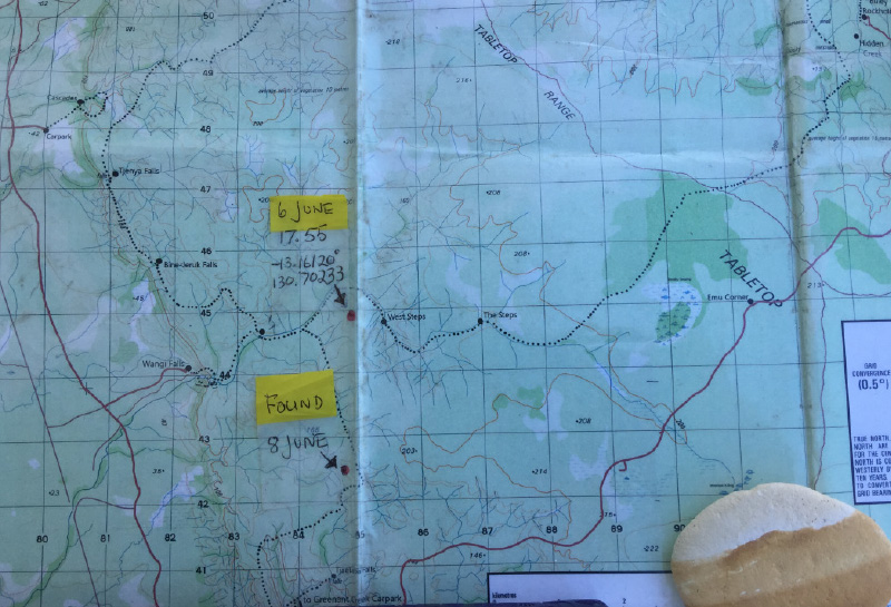 Map showing Mary’s location when lost. Image: supplied (Mary)