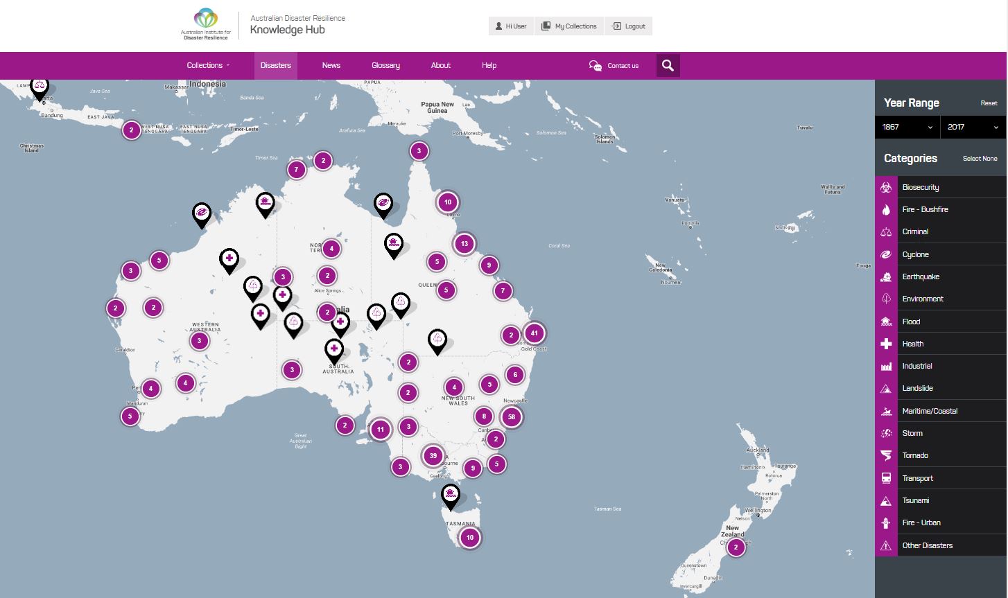 Image showing fully searchable disaster map