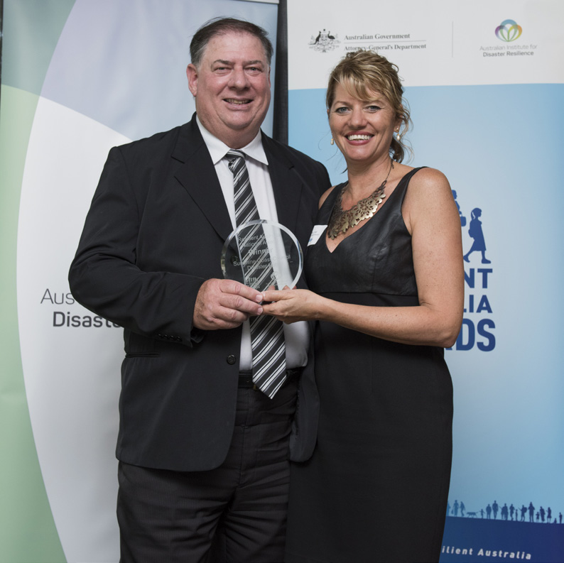 John Gallina with colleague Shirley Hall at the 2016 Resilient Australia Awards