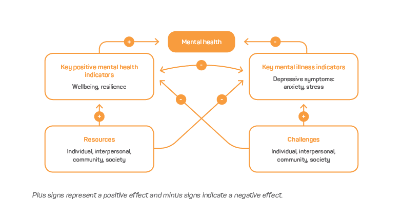 conceptual model interplay between mental health outcomes