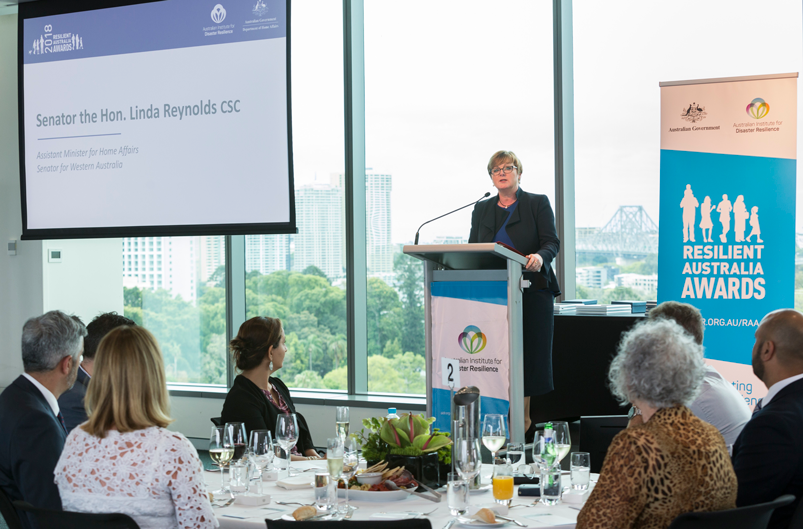 Linda Reynolds speaking at Resilient Australia Awards national ceremony 2018