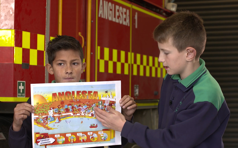 Anglesea Primary School students created a map of Anglesea showing fire ‘safe spots’.  Image: Australian Institute for Disaster Resilience