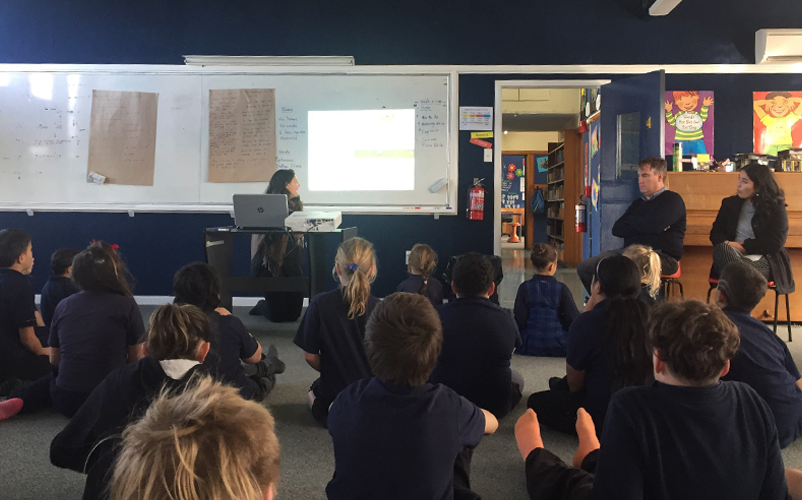 Stories were shared of the 1868 tsunami with Te One School students and teachers. Image: Lucy Kaiser