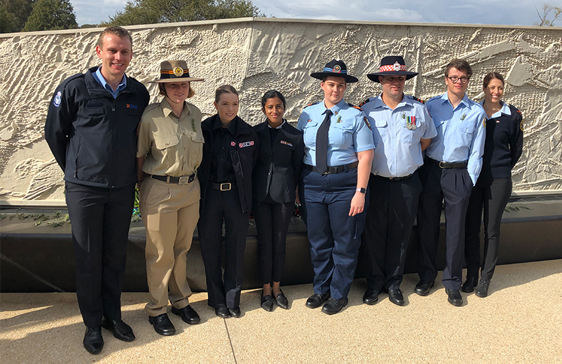 The 2019 youth contingent attending the AFAC national memorial service. Image: Faye Bendrups