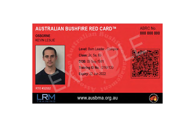 Australian Bushfire Red Card Image: Australian Bushfire Management Association